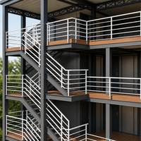 Bâtiment préfabriqué multi-étages en structure acier, appartement modulaire en conteneur, immeuble résidentiel de grande hauteur