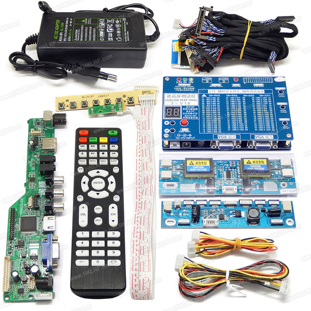 T-V18 Test Tool for Panel LVDS Screen repairing tool Set with V29V56V59 Universal LCD TV Controller Driver Board