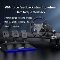 Volante de Carreras PXN V99 con Force Feedback, Simulador de Conducción de 900 Grados para Juegos de Carreras, Compatible con PS4, PS3, PC y Xbox