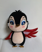 Porte-clés UYEAH OEM/ODM personnalisé en forme d'oiseau étoilé, peluche douce en forme d'oiseau avec logo personnalisé