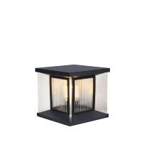 Lampe de poteau extérieure moderne avec diffuseurs en acrylique double couche et panneaux à effet cristal