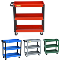 Chariot utilitaire à roulettes robuste à 3 niveaux, grande capacité, chariot à outils d'atelier avec support OEM personnalisable