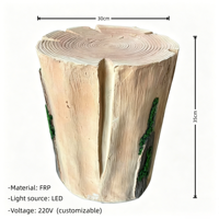 Banc-lampe LED rectangulaire étanche en fibre de verre pour arbre abattu, pour extérieur, aménagement paysager, jardin, intérieur, installation artistique commerciale et centre commercial