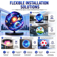 Écran LED sphérique suspendu Lecede sur mesure, flexible, en forme de globe, pour affichage LED en boule