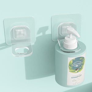 Portaoggetti da Bagno in Plastica Trasparente, Supporto a Parete Senza Tracce <span class=keywords><strong>per</strong></span> Shampoo, Porta Doccia e Bagnoschiuma con Ganci Multipli - Product Image 2