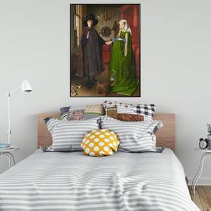 Retrato de Arnolfini de Jan Van Eyck, reproducción de arte al óleo famoso, decoración de pared clásica personalizada, decoraciones para el hogar, fábrica al por mayor - Product Image 3