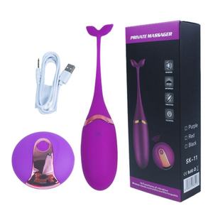 Ovos Vibratórios de <span class=keywords><strong>Silicone</strong></span> com 10 Vibrações e Controle Remoto, com Design de Cauda de Baleia e Formato de Girino, para Masturbação Feminina e Estimulação do Ponto G - Product Image 3