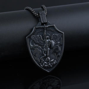 Hip Hop Punk arcangelo <span class=keywords><strong>Michael</strong></span> Trendy 316 in acciaio inossidabile gioielli di moda 18k Pvd placcato oro collana pendente per uomo donna - Product Image 5