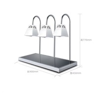 Plateau chauffant de luxe en acier inoxydable pour buffet, lampe chauffante pour aliments, plateau chauffant avec plateau chauffant en marbre pour buffet, hôtel