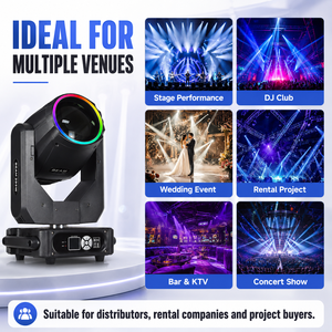 Faro mobile Sharpy 295W 14R con prisma a nido d'ape, DMX512, 12 pattern, 14 colori, per DJ, club, discoteche, concerti, illuminazione scenica <span class=keywords><strong>Plus</strong></span> - Product Image 5