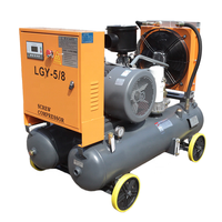 Compresor de aire portátil Kaishan 185CFM tipo tornillo 8bar 5.2m ³/min eléctrico para martillo Jack y taladro de roca