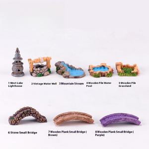 Venta al por mayor Micro paisaje Retro resina antigua escena ornamento West Lake <span class=keywords><strong>faro</strong></span> bien piscina pequeño puente agua corriente hierba - Product Image 4