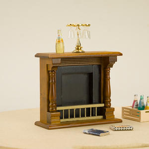 1:12 <b>Miniature</b> Wooden Simulation Fireplace Model DIY Toy for Dollhouse Furniture Decoration for <b>Miniature</b> Scene Decor - Product Image 2