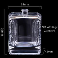 Personnalisable 100ml Plat Carré Cristal Verre Bouteille De Parfum Rechargeable Sérigraphie PP Diffuseur D'aromathérapie Unique