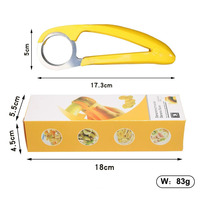 Éplucheur de bananes en acier inoxydable, 6 lames, coupe-aliments manuel multifonctionnel, gadget de cuisine pour fruits et légumes