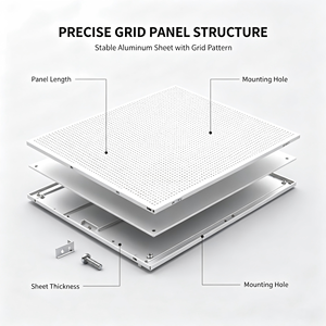 Sistema de Fachada de Rejilla de Paneles de Aluminio Modernos para Revestimiento de Paredes Exteriores en Centros Comerciales y Edificios de Oficinas - Product Image 2