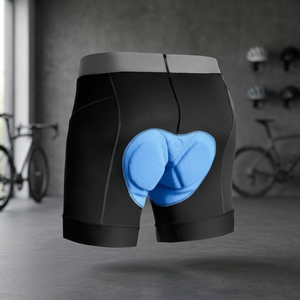 Men's Black 3D Padded <b>Cycling</b> <b>Shorts</b> With Blue Gel <b>Padding</b> Fitted Moisture Wicking Brief Style Spandex Nylon - Product Image 3