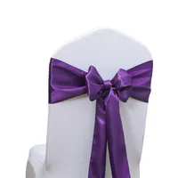 Cravatta di Bowknot della fascia della fascia della copertura della sedia del raso rosa viola lilla per il fornitore della decorazione di banchetto dell'hotel di nozze