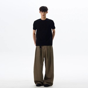 T-shirt uni à manches courtes pour homme – Style <span class=keywords><strong>simple</strong></span> et élégant, inspiré du vintage, basique, en pur coton, infroissable - Product Image 5