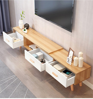 Meuble TV extensible en bois YQ Forever Simple et Moderne pour salon, avec table basse intégrée