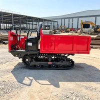Dumper chenillé autoporté de 1,5 tonne avec siège, hydraulique, à déchargement automatique, pour routes boueuses de vergers en montagne
