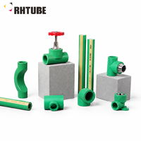 RHTUBE Raccord de tuyau PPR vert à fusion par emmanchement pour eau chaude et froide, système de plomberie et de chauffage, vente en gros OEM