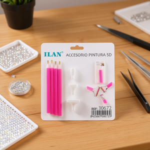 Set di Accessori per Penna da Pittura 5D ILAN, Kit Rosa 3 Pezzi per Diamond Art - Product Image 3