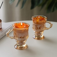 Großhandel Custom Home Decor Kreative Luxus Kaffee Getränk Duft kerzen Bienenwachs Soja Wachs Duft kerzen Geschenk Mit Kerzen gläsern
