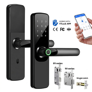 Nouvelle serrure intelligente biométrique numérique à combinaison par empreinte digitale et mot de passe, compatible Tuya WiFi et Ttlock, pour porte en bois - Product Image 2