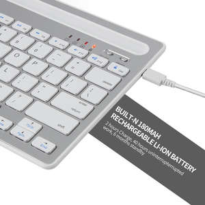 Nouveau <span class=keywords><strong>clavier</strong></span> sans fil rechargeable 2,4 GHz ultra-fin à 78 touches avec inclinaison réglable pour tablette, téléphone et PC - Product Image 6