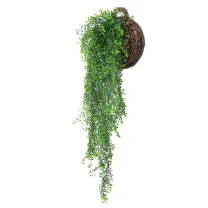 Faux Wall Hangings Plants With Basket For Home Decor High Simulation Plastic Vines
