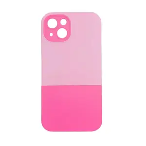 双色纯色硅胶手机外壳，适用于iPhone 14 15 16 pro max液体硅胶，带超细纤维手机外壳