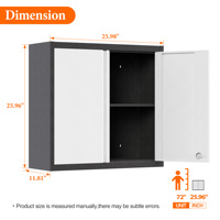 Armoire murale Aobabo avec porte à rabat et porte battante, boîte à outils, garantie de 3 ans, capacité de charge de 54 kg