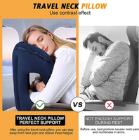Ensemble d'oreillers de voyage gonflables multifonctions 3 en 1 soutien du menton de la tête du cou pour le sommeil en avion et à la maison repos confortable