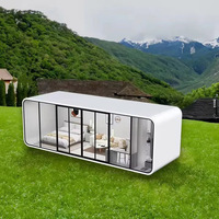Cabine de glamping extensible, maison préfabriquée extérieure, bureau à porte coulissante, utilisation en centre commercial, taille personnalisée, structure en acier galvanisé