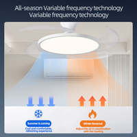 Ventilateur domestique haute luminosité et ventilateur moderne avec lumière, luminaire de plafond nordique blanc et ventilateur suspendu avec télécommande
