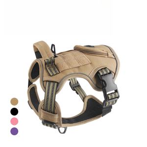 プル調整可能ペットハーネス反射サービストレーニング簡単制御ペットベスト働く犬用ハーネスなし - Product Image 4