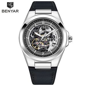 Montre mécanique pour homme Benyar, squelette, automatique, boîtier en alliage, boucle en acier inoxydable, étanche 50 m - Product Image 1