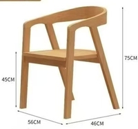 Chaise de salle à manger en bois massif avec dossier et accoudoirs, chaise en bois pour négociations, pour la maison, le restaurant, l'appartement, la salle à manger, couleur noyer