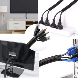 Jiaen 25ft 1/2 Inch Bện Quản Lý Cáp Tay Áo Tự Gói Chia Dây Loom TV/Máy Tính/Rạp Hát Tại Nhà/Động Cơ Bay Dây - Product Image 5