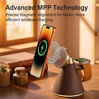 Support de charge et de rangement 3-en-1 ultime 2026 pour gadgets de bureau, chargeur sans fil Qi22 25W pour téléphone et montre connectée avec lampe chauffante