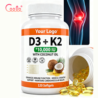 Complément alimentaire en gélules molles de vitamine D3 K2 MK7 10000 UI, marque privée OEM, pour le soutien immunitaire et la santé