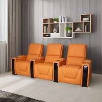 Muebles para el hogar inteligentes de diseño de lujo, sillón reclinable eléctrico VIP para cine en casa, sofá de cuero, asientos de silla con USB, taza fresca LED