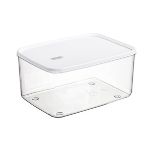 Japanese Style Food Storage <b>Box</b> Rectangle Airtight Clip On <b>Lid</b> Refrigerator Container Stackable Transparent White - Product Image 5
