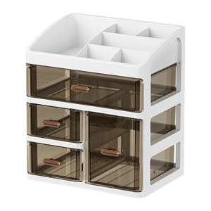 <b>Desktop</b> Cosmetic Organizer With <b>Drawers</b> Transparent Makeup <b>Storage</b> Box For Skincare And Lipstick Placement - Product Image 5