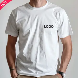 Camiseta de ropa de calle de algodón en blanco, camiseta de gran tamaño con hombros caídos, camiseta personalizada de alta calidad con estampado de peso pesado para hombres