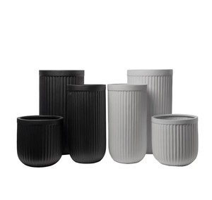 Design moderne Vietnam nouvelle arrivée usine vente directe poids léger extérieur gris en fibre de verre pot en argile jardinière - Product Image 4