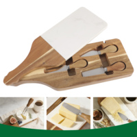 Ensemble de planches à fromage de luxe écologiques en marbre et bois d'acacia avec couteau à fromage pour la cuisine à domicile