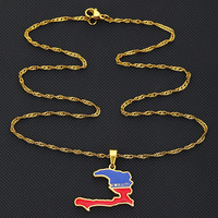 Collier chaîne en acier inoxydable et résine style ethnique rétro pour femme, motif vague d'eau, le plus vendu, Haïti