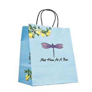 Light Blue Full <strong>Print</strong> <strong>Bag</strong> Lemon Fruit Design Tote Floral Pattern Carrier Butterfly Insect Art <strong>Bag</strong> Romantic Text <strong>Bag</strong> - Product Image 4